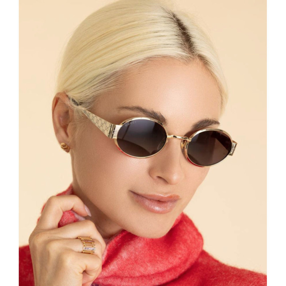 NWT Gucci GG1854S Gold Sunglasses
